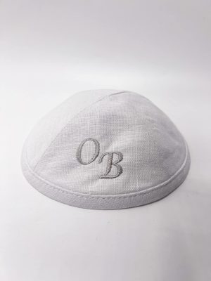 כיפה פשתן עם ריקמה